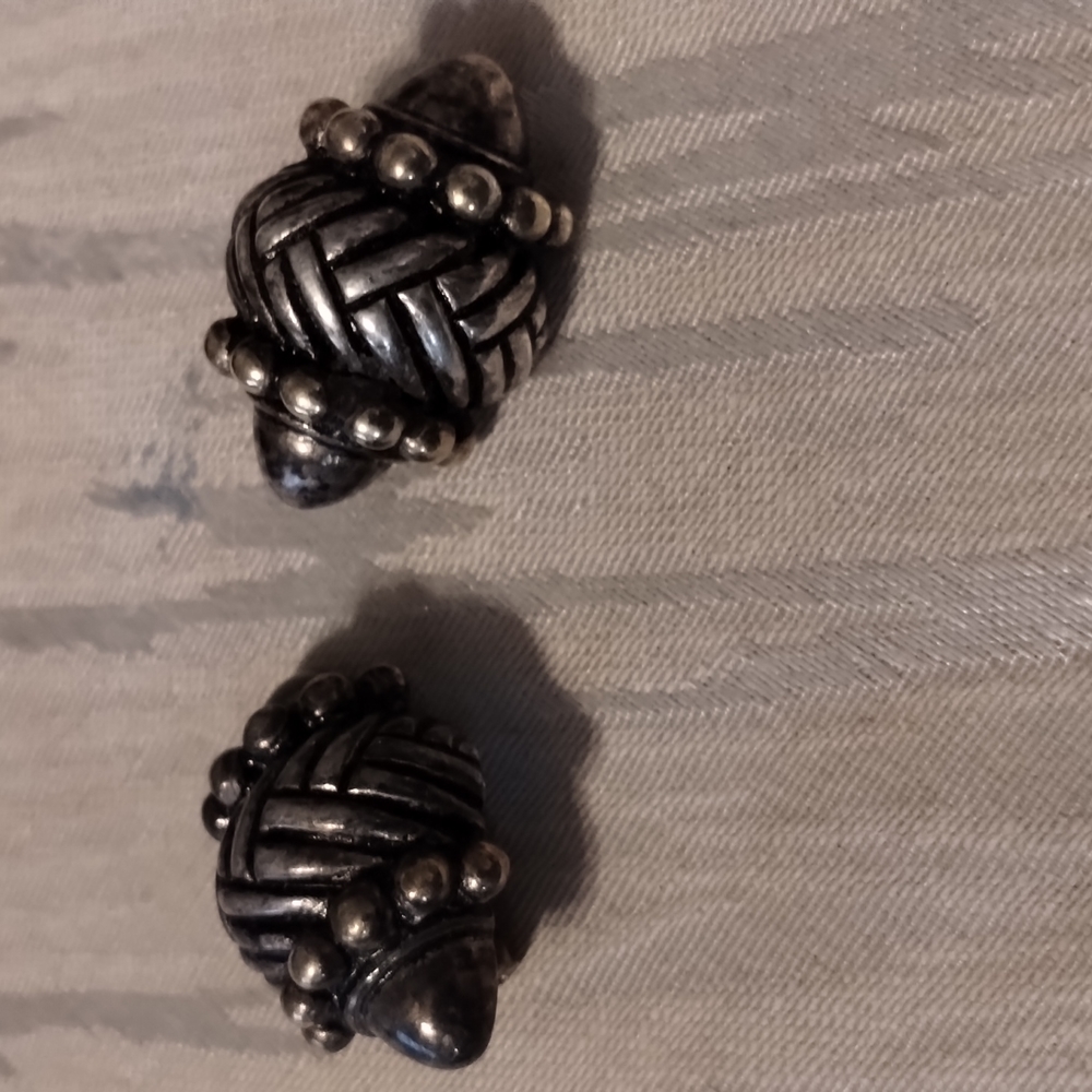 Vintage Premier Sterling Sliver Snap On Earrings